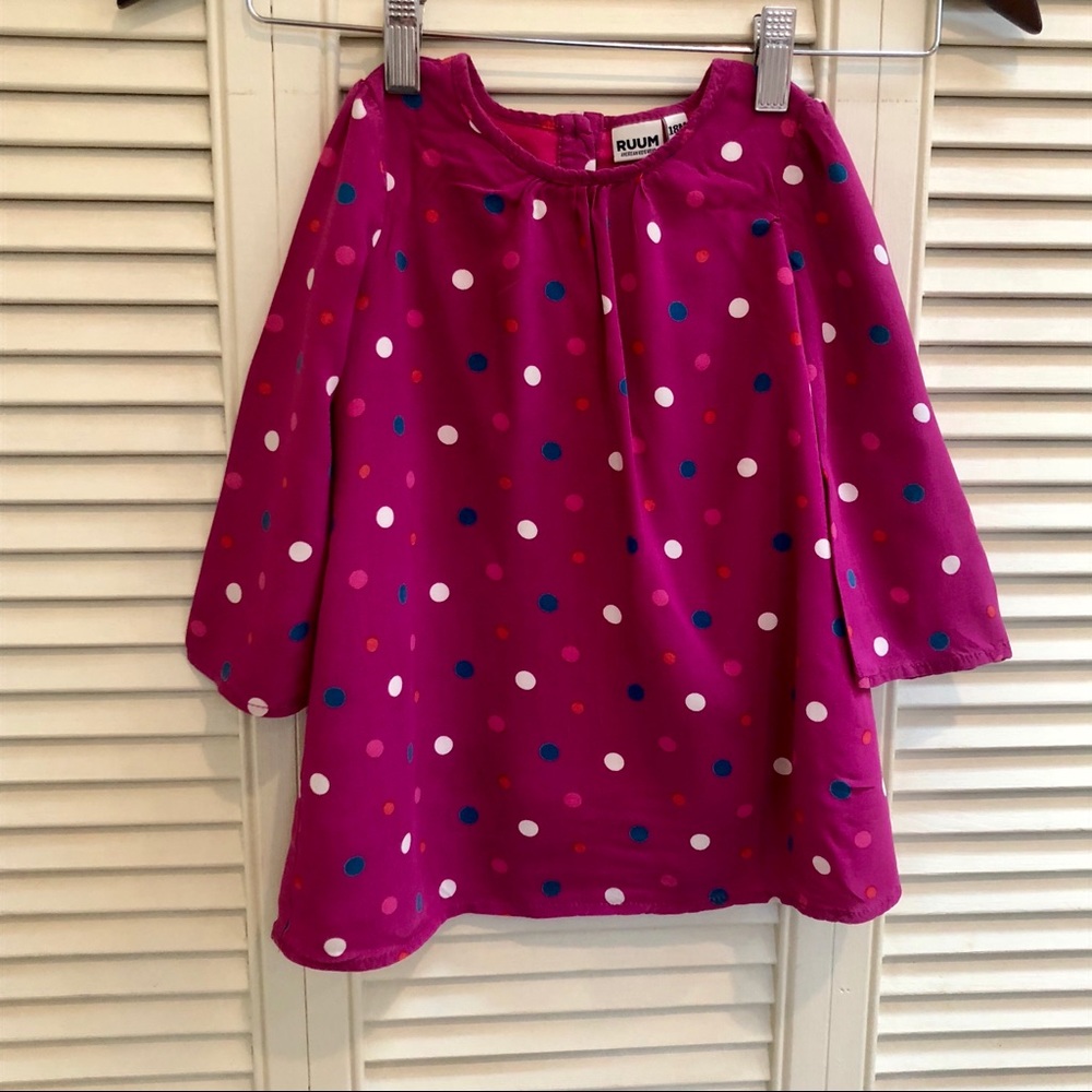 Ruum pink polka dotted dress